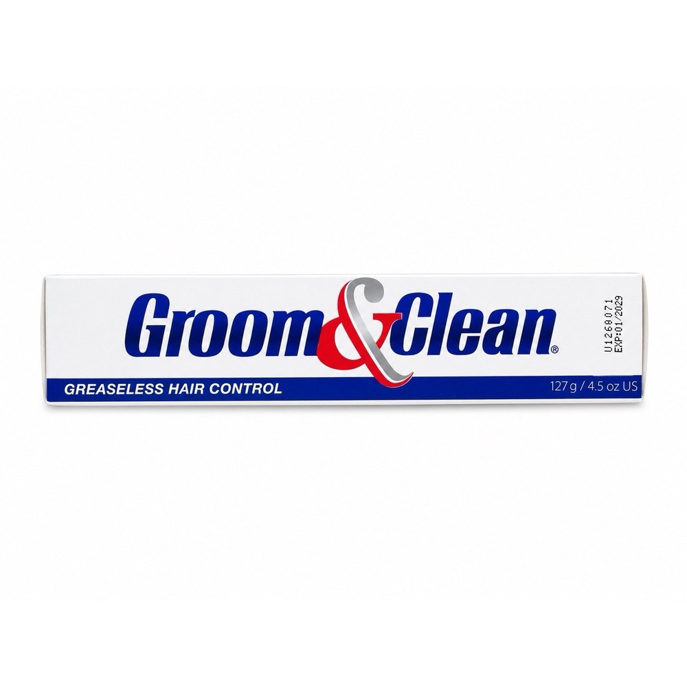 Groom and Clean Greaseless Hair Control Cream 4.5oz Mens Styling Exp 01/2029